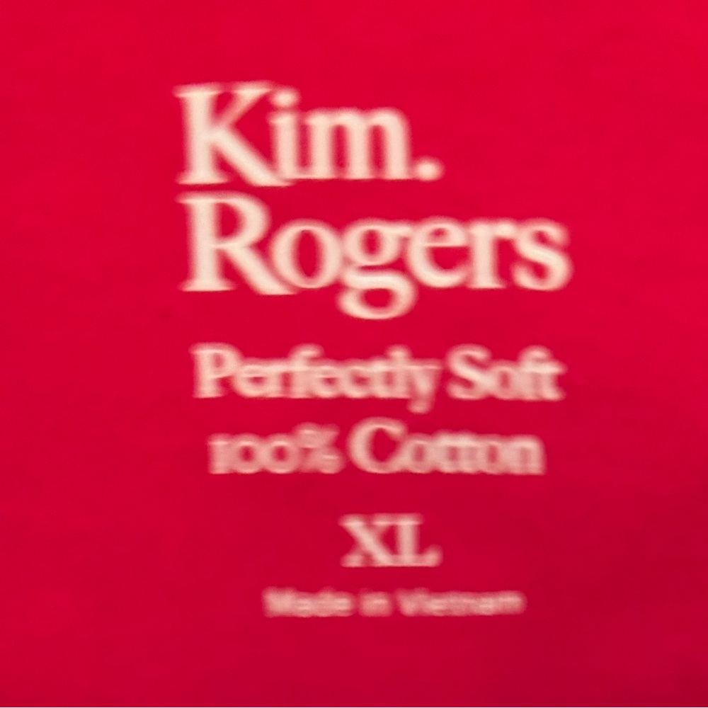 Kim Rogers Perfectly Soft Red 100% Cotton Long Sleeve Top - Picture 2 of 4